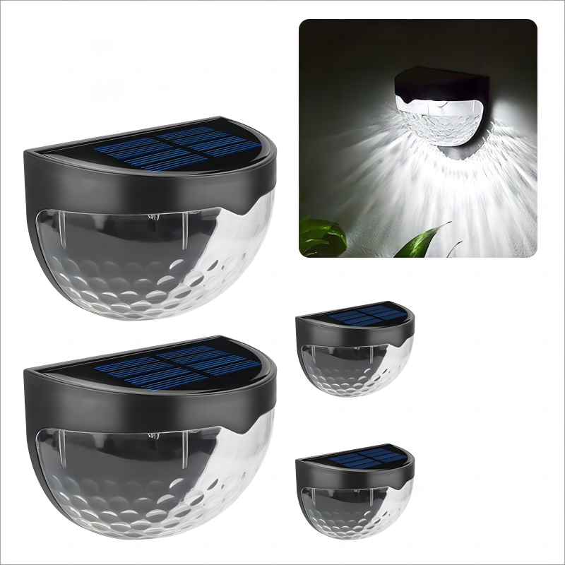 4 Pack Solar Fence Deck Lights Outdoor Waterproof  Step Stair Post Wall