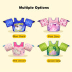 Kids Swim Vest Life Jacket for 33-60 Pounds Boys and Girls, Toddler Floaties with Shoulder Harness Arm Wings for 3,4,5,6,7,8 Years Old Baby (Unicorn Magic)