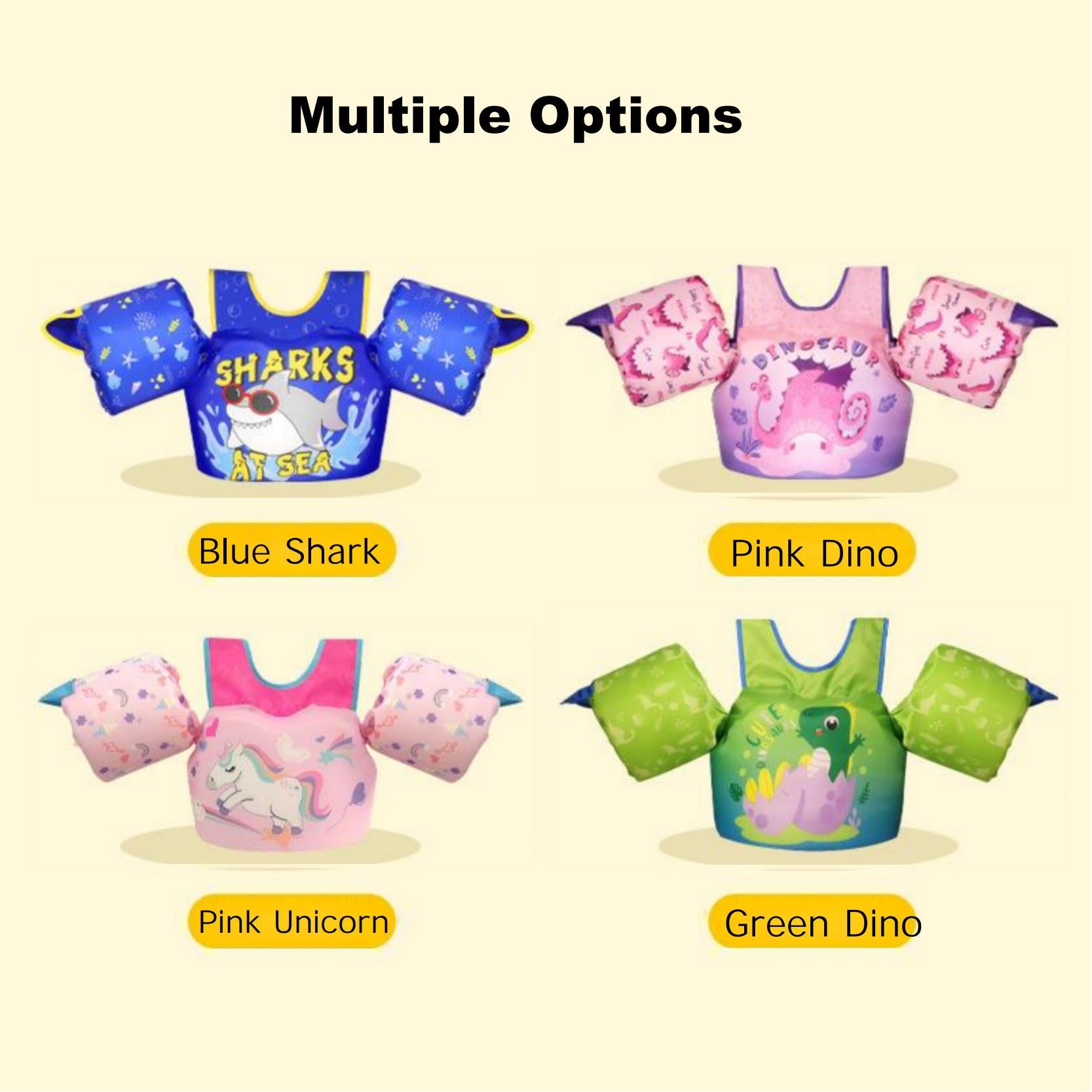 Kids Swim Vest Life Jacket for 33-60 Pounds Boys and Girls, Toddler Floaties with Shoulder Harness Arm Wings for 3,4,5,6,7,8 Years Old Baby (Unicorn Magic)