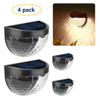 4 Pack Solar Fence Deck Lights Outdoor Waterproof  Step Stair Post Wall
