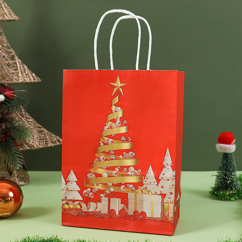 Christmas Gift Bags with Handles, 36 Pack Holiday Kraft Paper Gift Bags (Small, Medium, Large – 12 Each), 4 Assorted Designs, Reusable Bulk Value Pack for Presents, Candy, Toys, Books & Party Favors