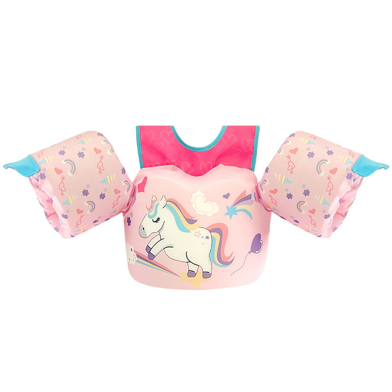 Kids Swim Vest Life Jacket for 33-60 Pounds Boys and Girls, Toddler Floaties with Shoulder Harness Arm Wings for 3,4,5,6,7,8 Years Old Baby (Unicorn Magic)