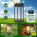 Solar Pathway Lights Outdoor LED Garden Stake Light with Automatic Charging Black Warm White Waterproof Ground Mount Landscape Lighting