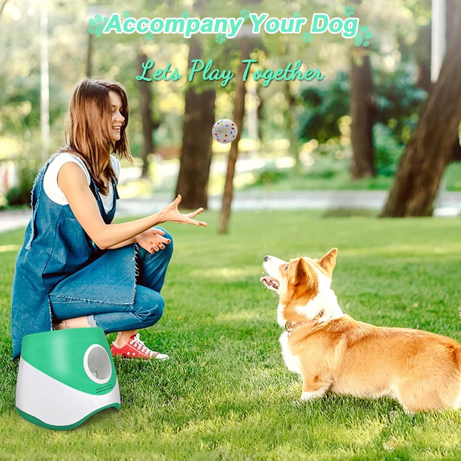Upgraded Automatic Ball Launcher for Dogs – Rechargeable Interactive Dog Fetch Toy with 3 ETPU Balls, Adjustable Launch Distance (10/20/30 FT), Infrared Sensor Dog Ball Thrower for Dogs – Indoor & Outdoor Play Machine