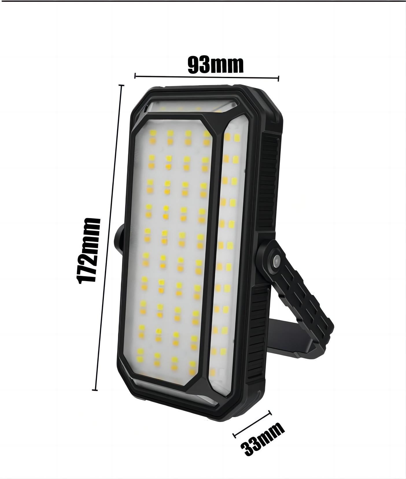 Solar Rechargeable LED Floodlight - Waterproof, Drop Resistant, 10000mAh USB Charging, Soft Light Mode, Ideal for Camping, Hiking, and Fishing