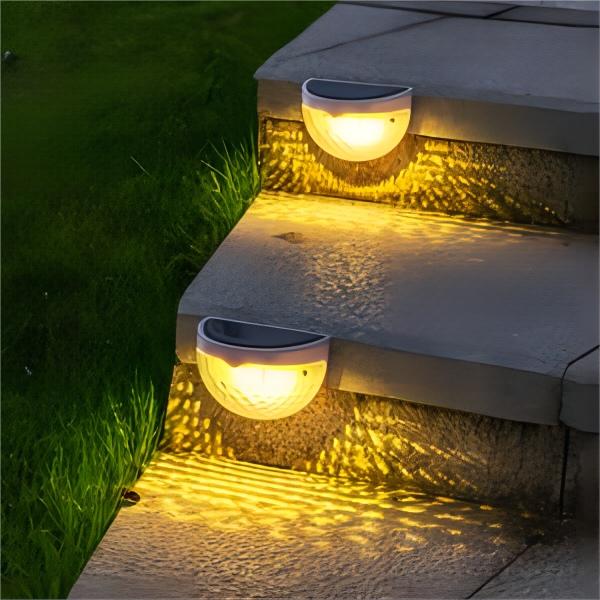 4 Pack Solar Fence Deck Lights Outdoor Waterproof  Step Stair Post Wall