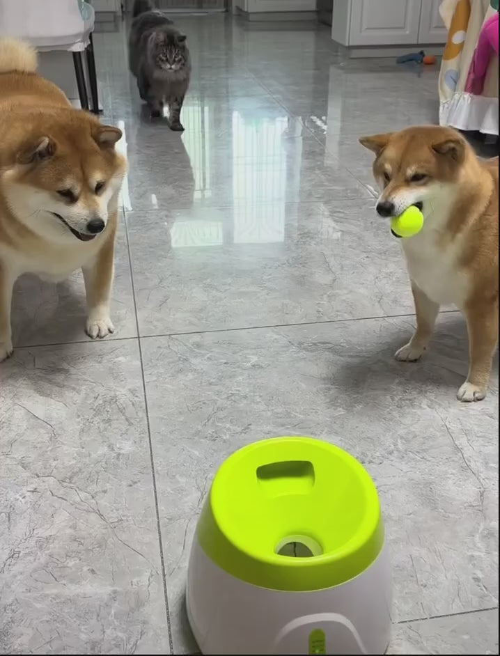 Upgraded Automatic Ball Launcher for Dogs – Rechargeable Interactive Dog Fetch Toy with 3 ETPU Balls, Adjustable Launch Distance (10/20/30 FT), Infrared Sensor Dog Ball Thrower for Dogs – Indoor & Outdoor Play Machine